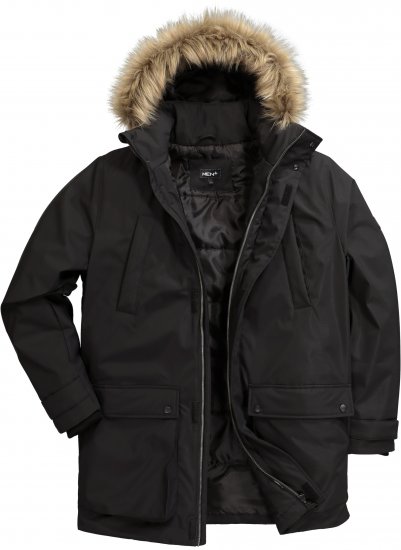 Men Plus Parka With Fur Hood Black - Jakas & Lietus apģērbs - Jakas - 2XL-12XL