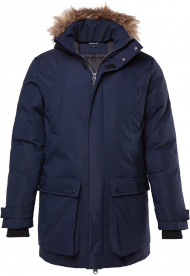 Men Plus Parka With Fur Hood Navy - Jakas & Lietus apģērbs - Jakas - 2XL-12XL