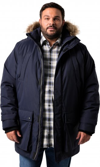 Men Plus Parka With Fur Hood Navy - Jakas & Lietus apģērbs - Jakas - 2XL-12XL