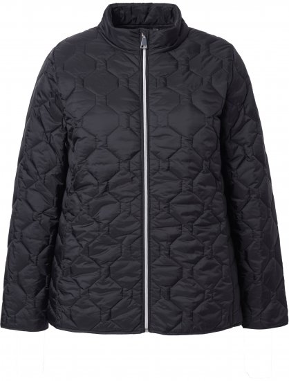 Ulla Popken HYPRAR Lightweight Quilted Water-Repellent Jacket Black - Jakas - 