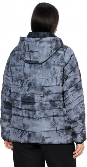 Ulla Popken HYPRAR Quilted Abstract Print Jacket Black - Jakas - 