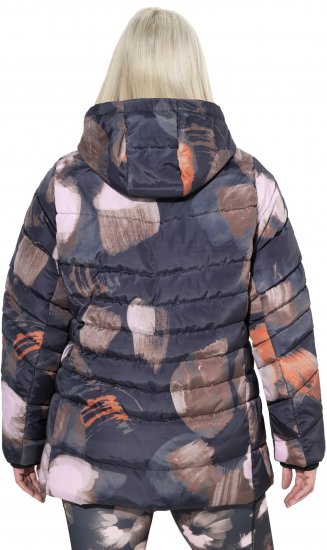 Ulla Popken HYPRAR Water-Repellent Allover Print Jacket Black - Jakas - 