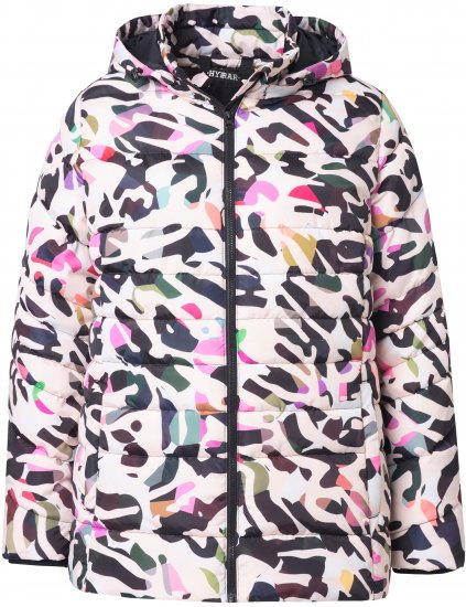 Ulla Popken HYPRAR Water-Repellent Allover Print Jacket Pale Beige - Jakas - 
