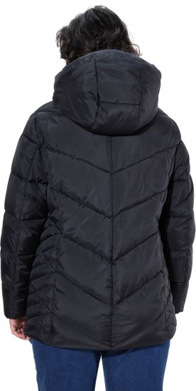 Ulla Popken HYPRAR Reflective Detail Quilted Jacket Black - Jakas - 