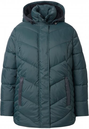 Ulla Popken HYPRAR Reflective Detail Quilted Jacket Dark Green - Jakas - 