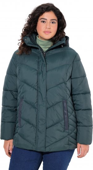 Ulla Popken HYPRAR Reflective Detail Quilted Jacket Dark Green - Jakas - 
