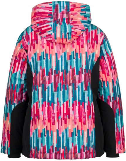 Ulla Popken HYPRAR Graphic Stripe Fully Lined Ski Jacket Teal - Jakas - 