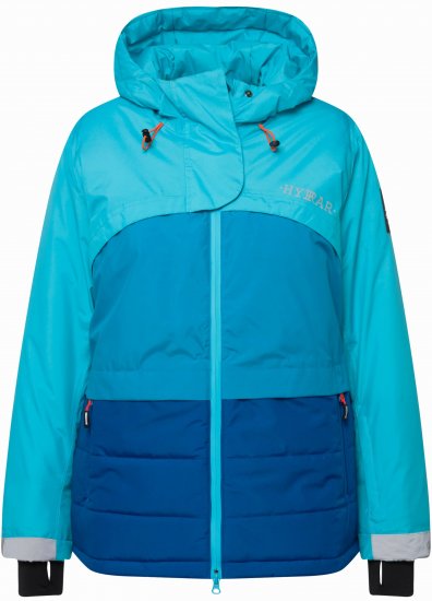 Ulla Popken HYPRAR Colorblock Fully Lined Ski Jacket Bright Turquoise - Jakas - 