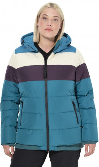 Ulla Popken HYPRAR Striped Triple Function Fully Lined Quilted Jacket Dark Petrol - Jakas - 