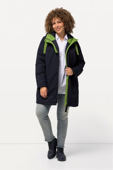 Ulla Popken HYPRAR Triple Function Contrast Trim Quilted Lining Jacket Navy - Jakas - Jakas sievietēm lielos izmēros