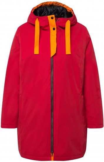 Ulla Popken HYPRAR Triple Function Contrast Trim Quilted Lining Jacket Salsa Red - Jakas - 