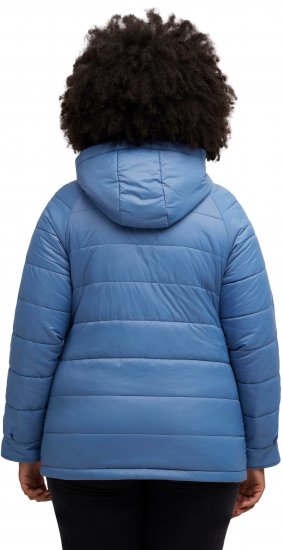 Ulla Popken Reversible Butterfly Print Fully Lined Quilted Jacket Blue Denim - Jakas - 