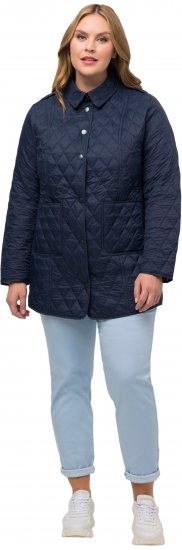 Ulla Popken Quilted Jacket with Plaid Lining Navy - Jakas - 