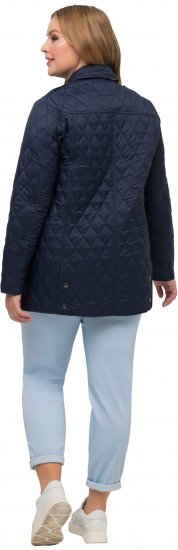 Ulla Popken Quilted Jacket with Plaid Lining Navy - Jakas - 
