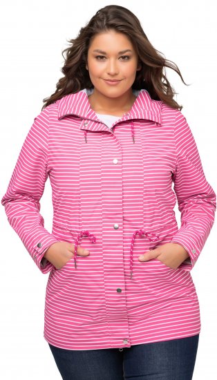Ulla Popken HYPRAR Striped Triple Function Jacket Fuchsia Pink - Jakas - 