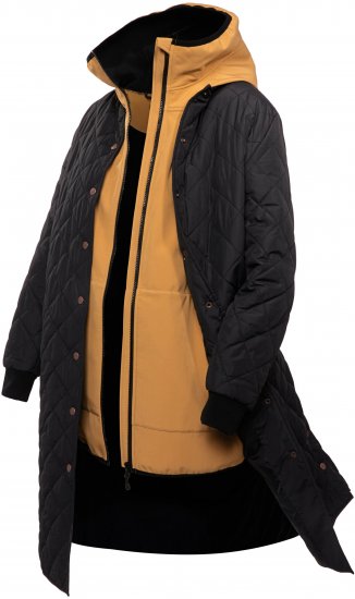 Ulla Popken 2-in-1 Quilted Fleece Lined Coat Black - Jakas - 