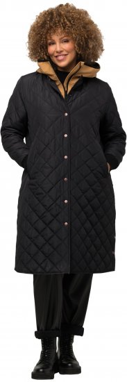 Ulla Popken 2-in-1 Quilted Fleece Lined Coat Black - Jakas - 