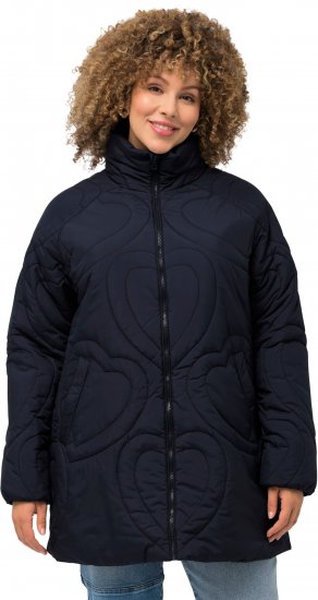 Ulla Popken HYPRAR Heart Quilted Jacket Navy - Jakas - 
