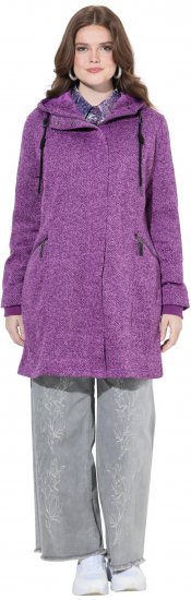 Ulla Popken Knit Fleece-Lined Jacket Purple - Jakas - 