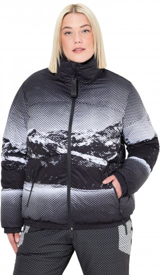 Ulla Popken HYPRAR Mountain Scene Performance Puffer Jacket Black - Jakas - 