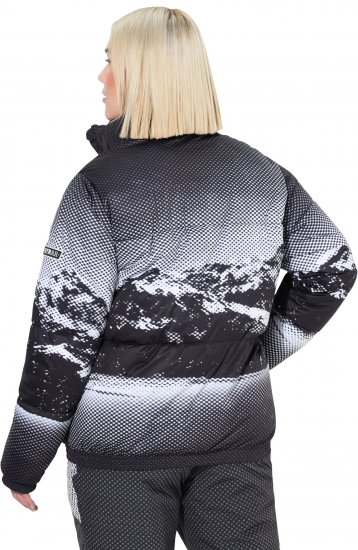 Ulla Popken HYPRAR Mountain Scene Performance Puffer Jacket Black - Jakas - 