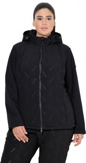 Ulla Popken Triple Function Laser Quilted Softshell Jacket Black - Jakas - 