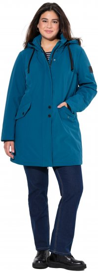 Ulla Popken HYPRAR Long Softshell Jacket Ocean Blue - Jakas - 