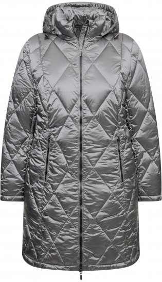 Ulla Popken HYPRAR Diamond Quilted Jacket Silver - Jakas - 
