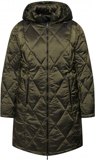 Ulla Popken HYPRAR Diamond Quilted Jacket Bottle Green - Jakas - 