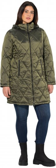 Ulla Popken HYPRAR Diamond Quilted Jacket Bottle Green - Jakas - 