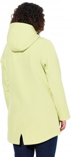 Ulla Popken Hyprar Soft Shell Water Repellent Hooded Jacket Lime Green - Jakas - 