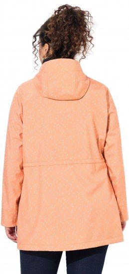 Ulla Popken Raindrop Print Longline Waterproof Jacket Mandarin - Jakas - 