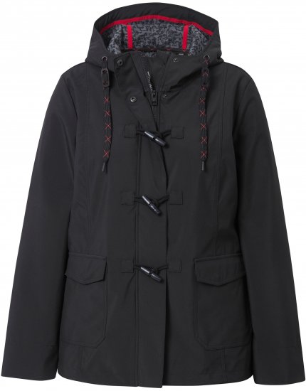 Ulla Popken HYPRAR Toggle Button Microfleece Lined Jacket Black - Jakas - 