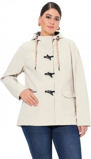 Ulla Popken HYPRAR Toggle Button Microfleece Lined Jacket Light Champagne - Jakas - 
