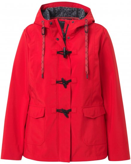 Ulla Popken HYPRAR Toggle Button Microfleece Lined Jacket Salsa Red - Jakas - 