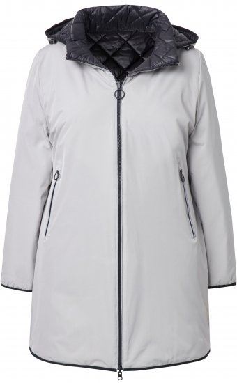 Ulla Popken HYPRAR Reversible Quilted Jacket Medium Grey - Jakas - 