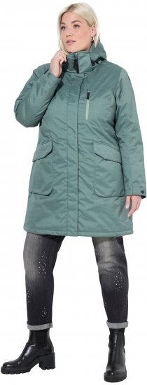 Ulla Popken HYPRAR Drawstring Waist Parka Grey Green - Jakas - 