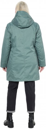 Ulla Popken HYPRAR Drawstring Waist Parka Grey Green - Jakas - 