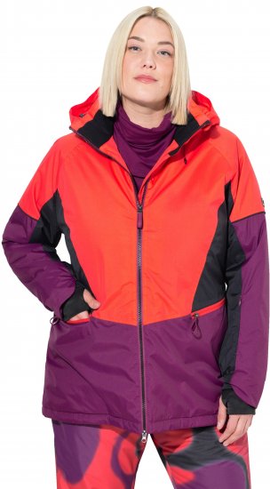 Ulla Popken HYPRAR Performance Colorblock Ski Jacket Coral - Jakas - 