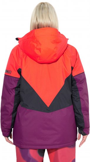 Ulla Popken HYPRAR Performance Colorblock Ski Jacket Coral - Jakas - 