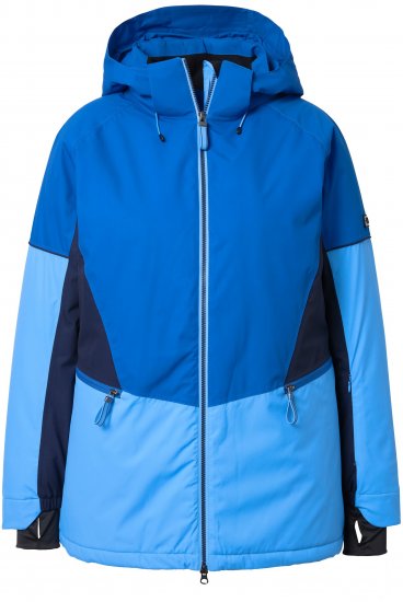 Ulla Popken HYPRAR Performance Colorblock Ski Jacket Denim Blue - Jakas - 