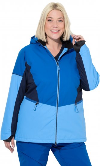 Ulla Popken HYPRAR Performance Colorblock Ski Jacket Denim Blue - Jakas - 