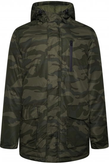 Kam Jeans KV143 Camo Print Hooded Coat Khaki - Jakas & Lietus apģērbs - Jakas - 2XL-12XL