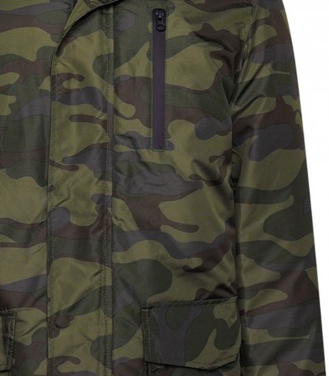 Kam Jeans KV143 Camo Print Hooded Coat Khaki - Jakas & Lietus apģērbs - Jakas - 2XL-12XL