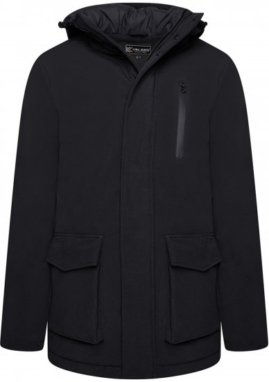 Kam Jeans KV144 Long Quilted Softshell Parka Black - Jakas & Lietus apģērbs - Jakas - 2XL-12XL