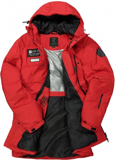 JAY-PI Warm Quilted Parka Dual Function Windproof and Water Repellent Red - Jakas & Lietus apģērbs - Jakas - 2XL-12XL