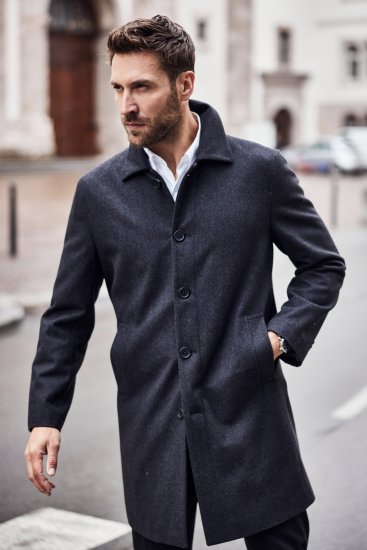 JP1880 Coat Wool Blend Water Repellent Dark Grey - Jakas & Lietus apģērbs - Jakas - 2XL-12XL
