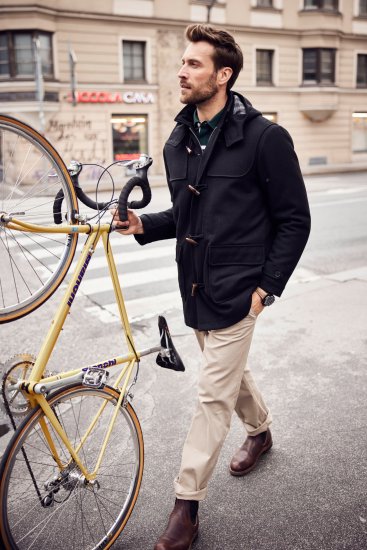 JP1880 Dufflecoat Water-repellent Black - Jakas & Lietus apģērbs - Jakas - 2XL-12XL