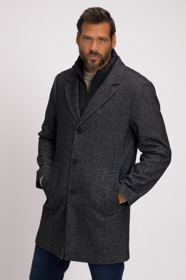 JP1880 Coat Wool Blend Quilted Insert Black - Jakas & Lietus apģērbs - Jakas - 2XL-12XL