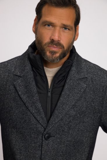 JP1880 Coat Wool Blend Quilted Insert Black - Jakas & Lietus apģērbs - Jakas - 2XL-12XL